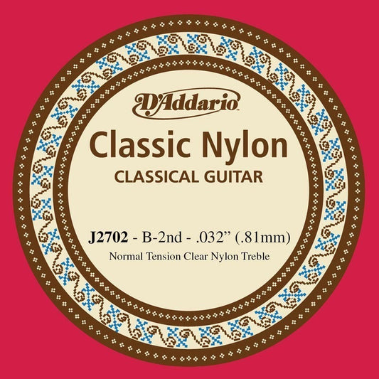 D'Addario J2702  Student Nylon Classical Guitar Single String, Normal Tension, Second String