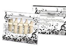 Cake Forks Set of 6 - White with Black Notes — view 2