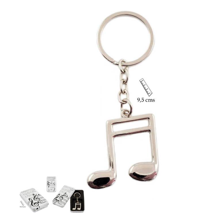 Silver Double Quaver Keyring with Tin