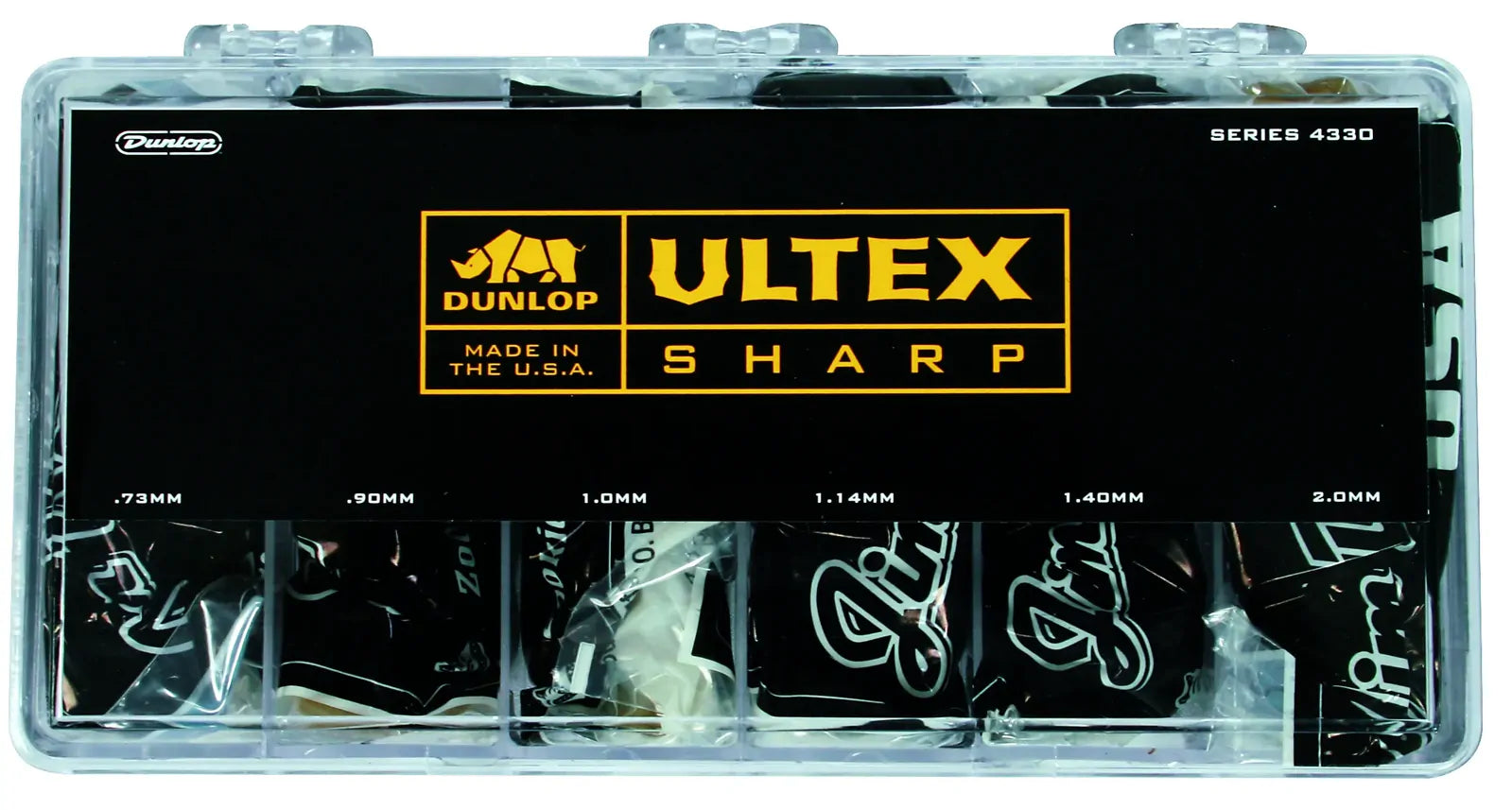 Jim Dunlop Ultex Sharp Pick Display - 216-Pack Mixed Gauges