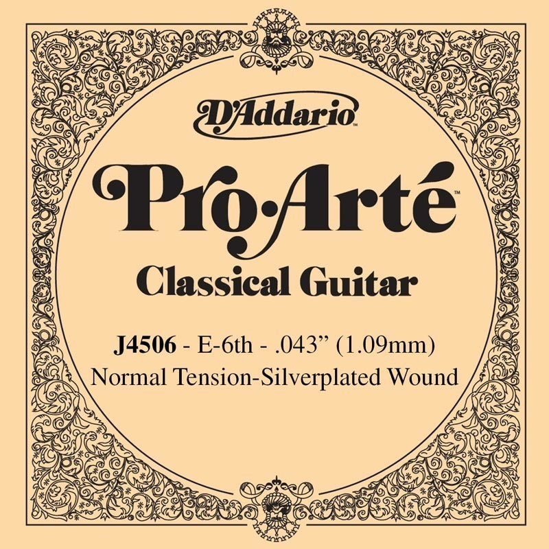 D'Addario J4506 Pro-Arte Nylon Classical Guitar Single String, Normal Tension, Sixth String