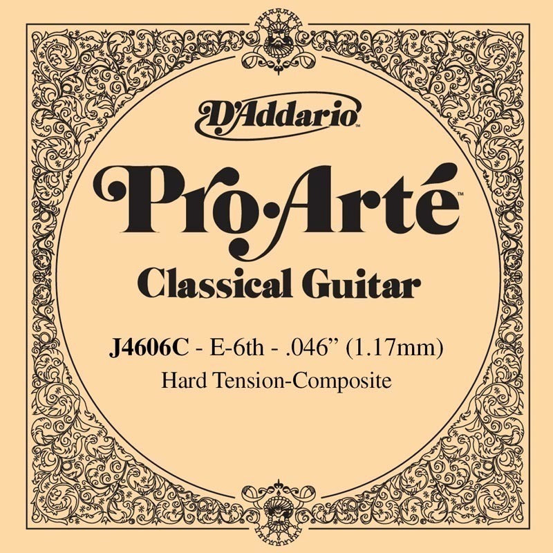 D'Addario J4606C Pro-Arte Nylon Classical Guitar Single String, Hard Tension, Sixth String