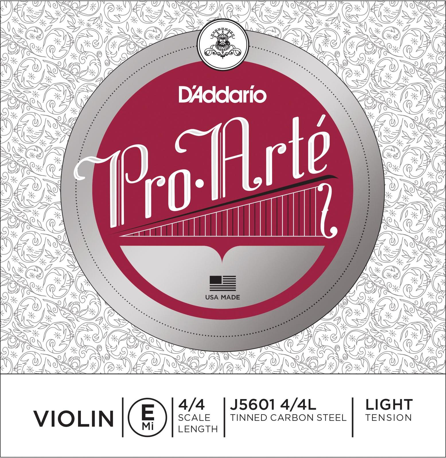 D'Addario Pro-Arte Violin Single E String, 4/4 Scale, Light Tension