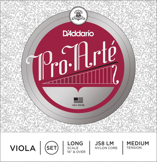 D'Addario Pro-Arte Viola String Set, Long Scale, Medium Tension
