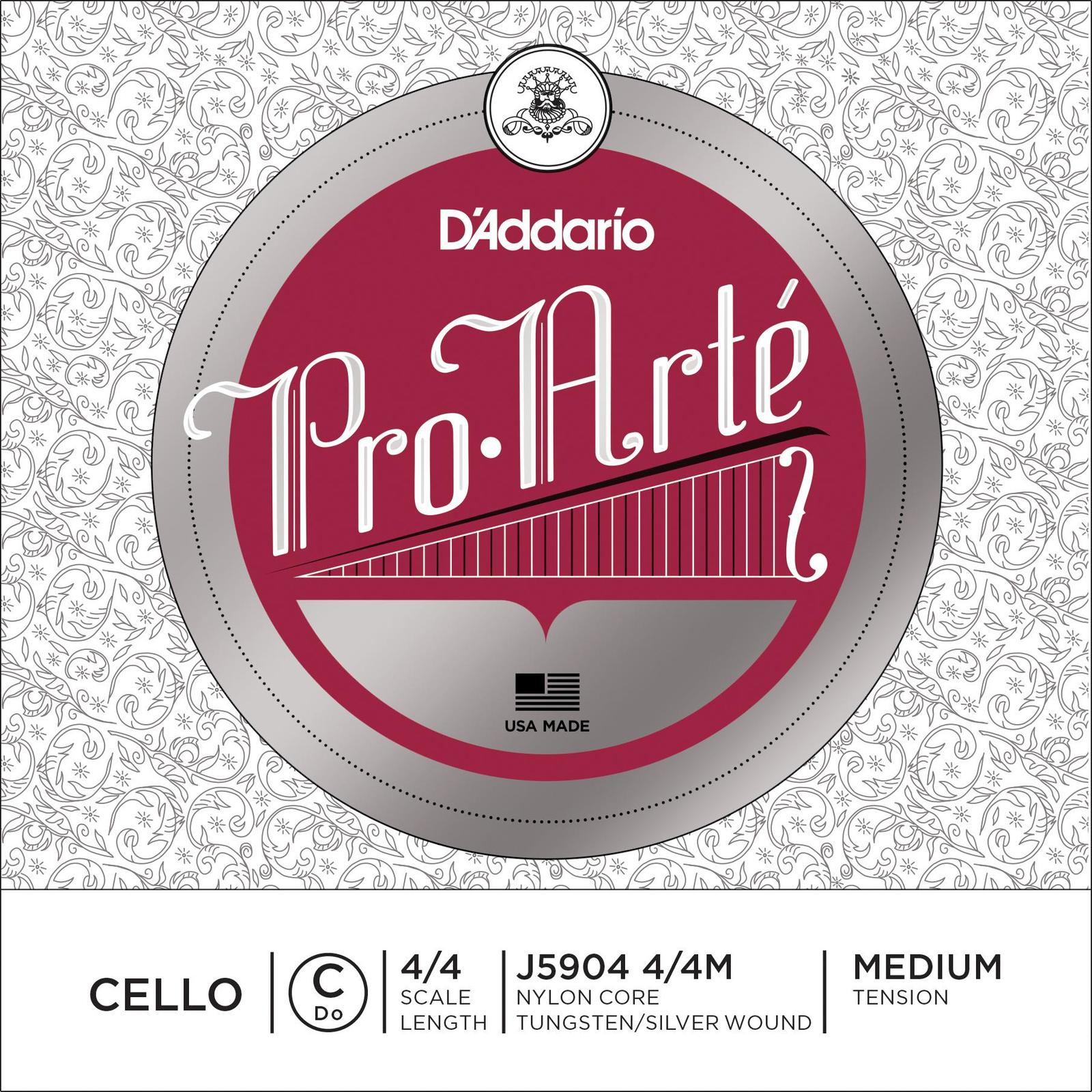 D'Addario Pro-Arte Cello Single C String, 4/4 Scale, Medium Tension
