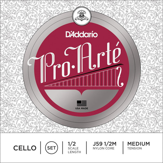 D'Addario Pro-Arte Cello String Set, 1/2 Scale, Medium Tension