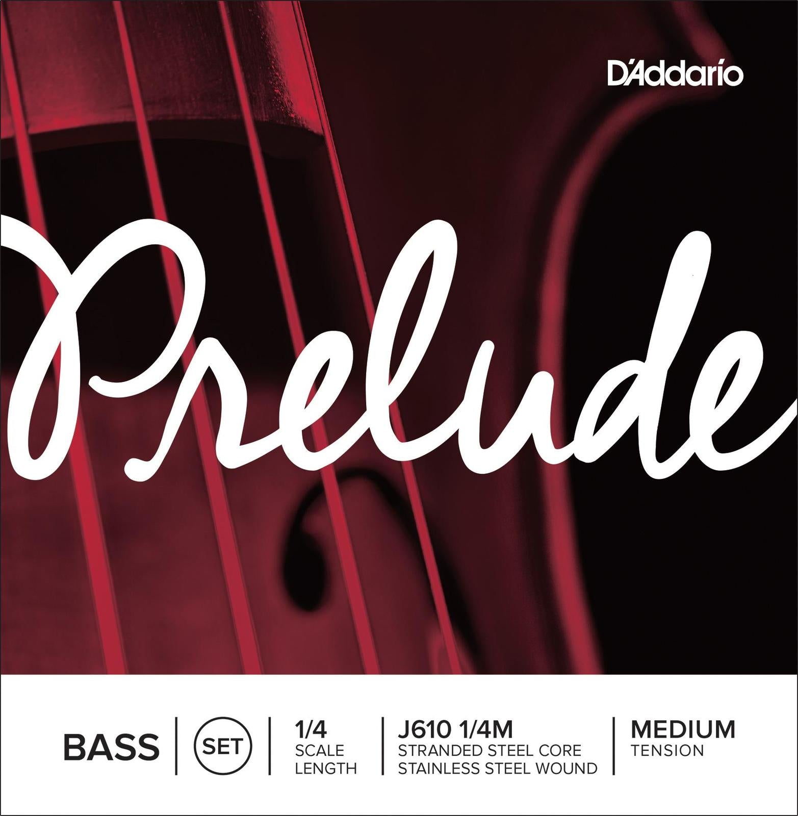 D'Addario Prelude Bass String Set, 1/4 Scale, Medium Tension