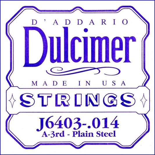 D'Addario J6403 Plain Steel Dulcimer Single String, .014