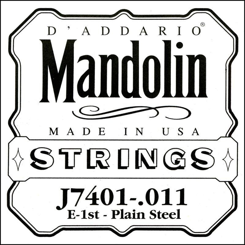 D'Addario J7401Plain Steel Mandolin Single String, First String, .011
