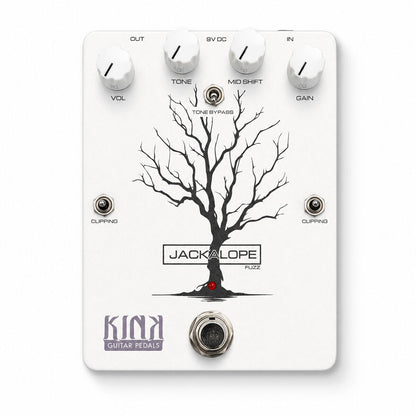 Kink Jackalope Fuzz Pedal Bare Bones Model - Electric Guitar Fuzz Pedal with Tone Control, Dual Clipping, and Mid Frequency Adjustments