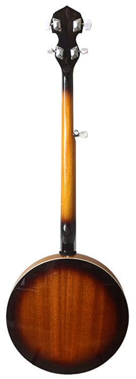 J.Reynolds JBJ245 5-String Banjo with Resonator 2-Tone Sunburst Gloss 22 Frets 24 Brackets Sapele Rim Techwood Fingerboard — view 2