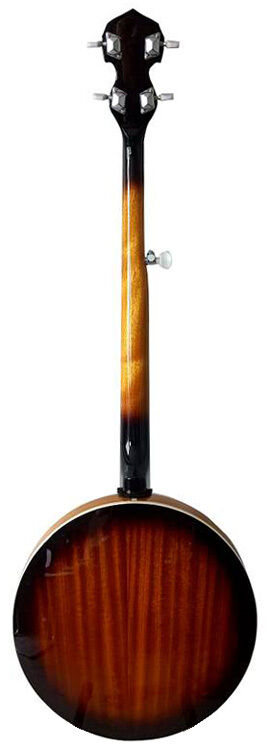 J.Reynolds JBJ305 5-String Banjo with Resonator, 2-Tone Sunburst Gloss Finish, 22 Frets, Sapele Body, Remo Weatherking Head — view 2