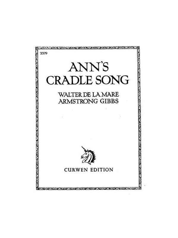 Anna Cradle Song Voice/Piano Book