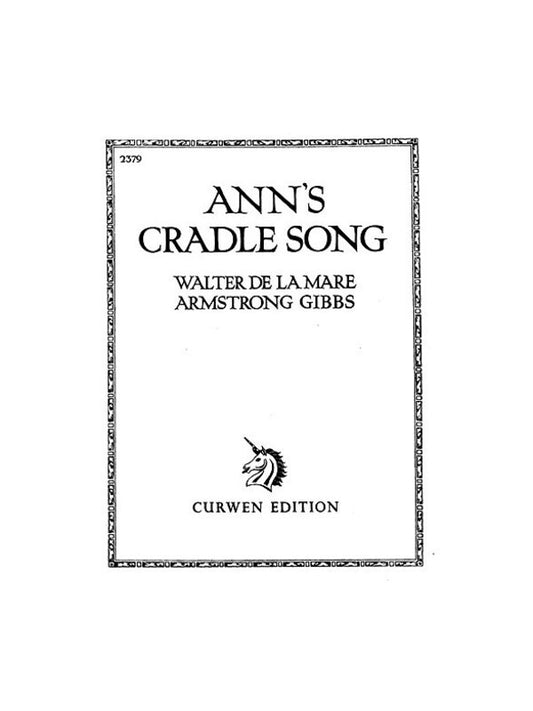 Anna Cradle Song Voice/Piano Book