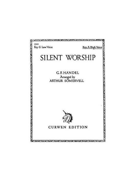 Handel Silent Worship In A High Vce/Piano Book