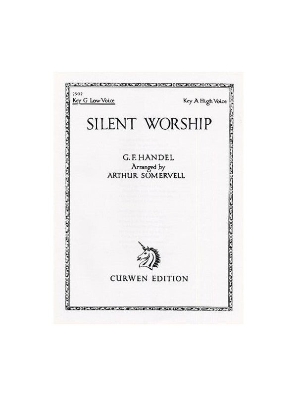 Handel Silent Worship In G Low Vce/Piano Book