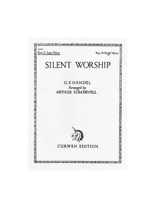 Handel Silent Worship In G Low Vce/Piano Book