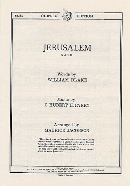 Parry Jerusalem SATB/Piano Arrangement.Jacobson