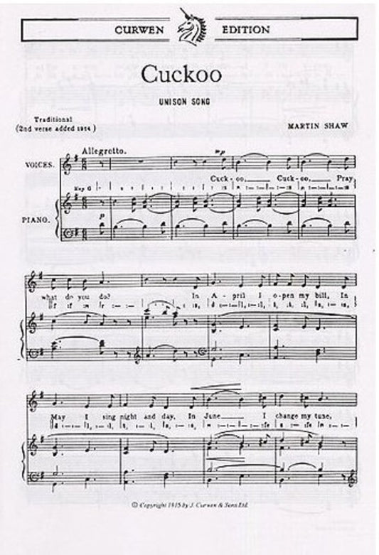 Shaw M. Cuckoo Unison/Piano Book