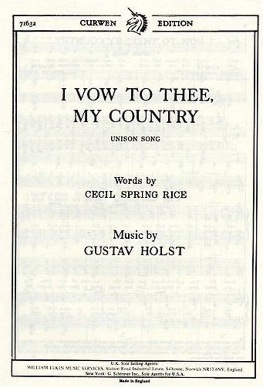 Holst I Vow To Thee My Country Vce/Piano Book