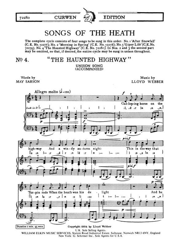 Songs Of The Heath No 4 - Haunted Highway Vce/Piano Book