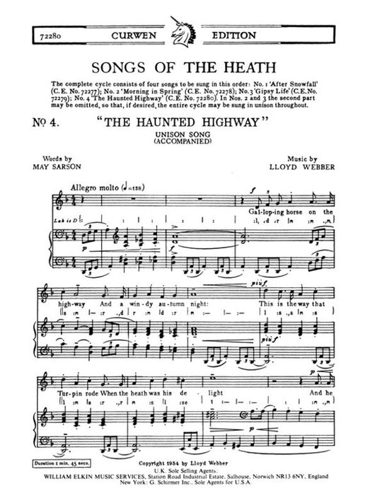 Songs Of The Heath No 4 - Haunted Highway Vce/Piano Book