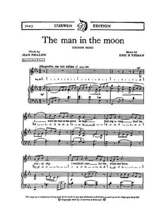Man In The Moon Unison/Piano(Thiman) Book
