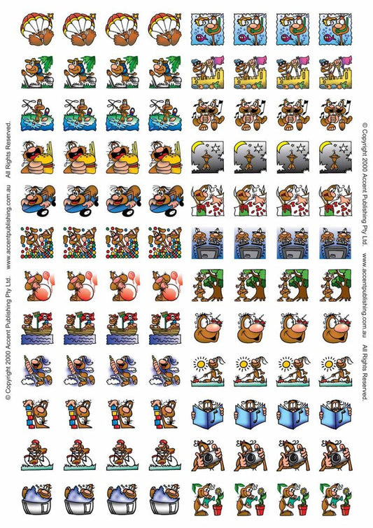 Junior Character Stickers - 192 Stickers on 2 Sheets