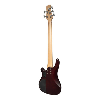 J&D Luthiers JD-150A5 Active 5-String T-Style Electric Bass Guitar Satin Brown Stain — view 2