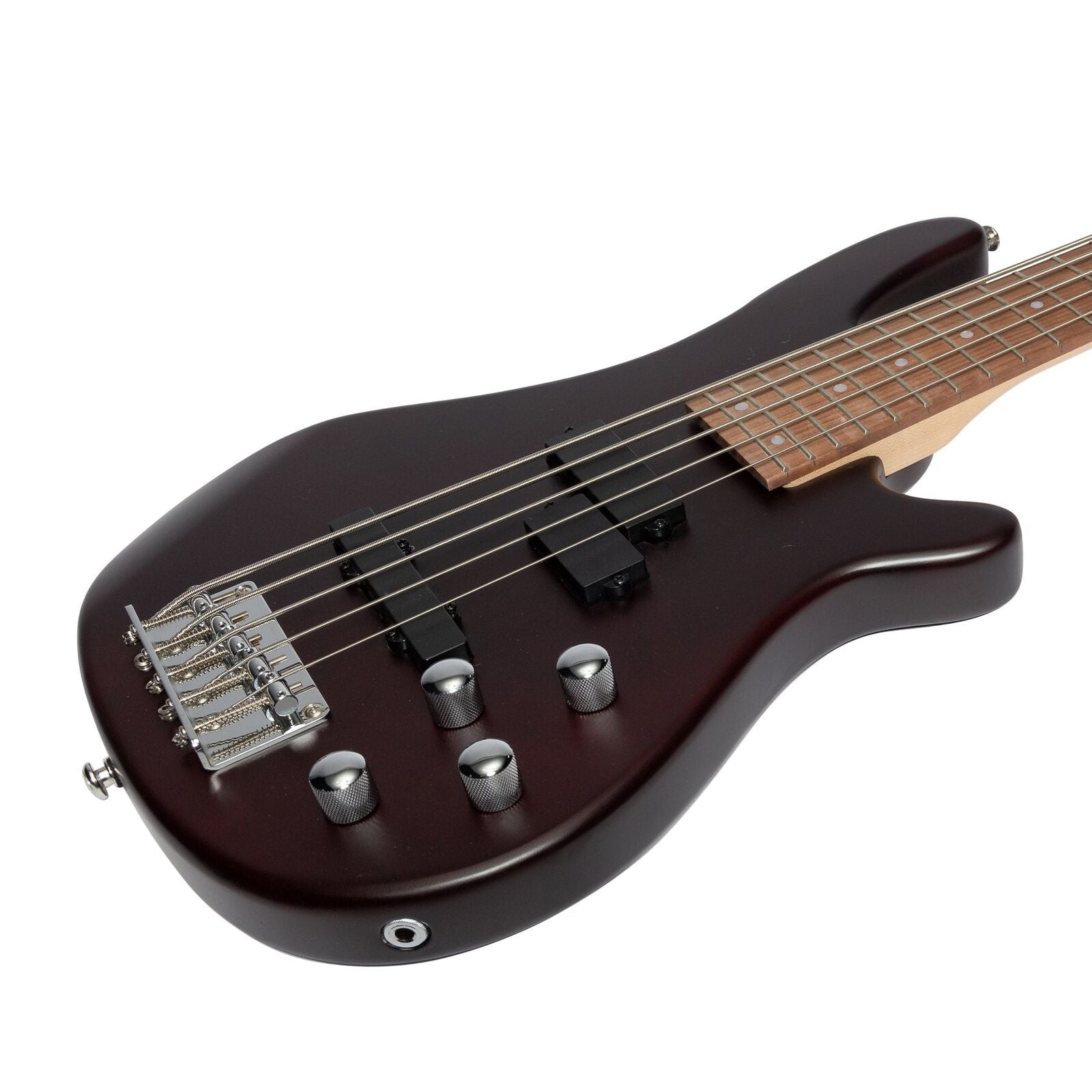 J&D Luthiers JD-150A5 Active 5-String T-Style Electric Bass Guitar Satin Brown Stain — view 6