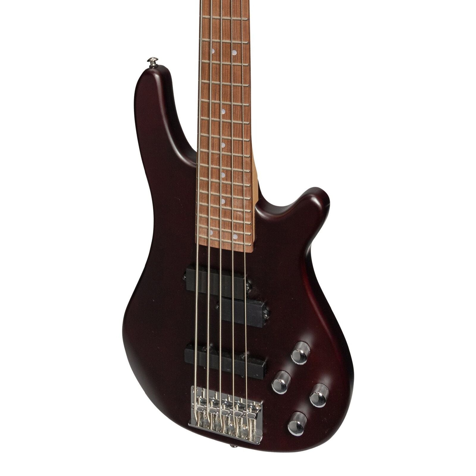 J&D Luthiers JD-150A5 Active 5-String T-Style Electric Bass Guitar Satin Brown Stain — view 4