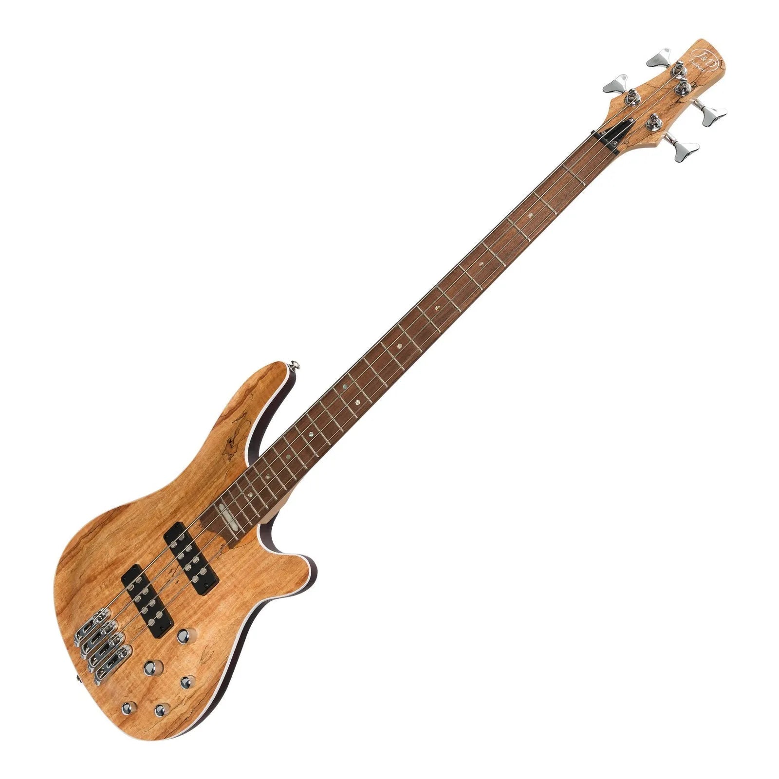 J&D Luthiers JD-2000-SPM 4-String Contemporary Active Electric Bass Guitar Natural Satin — view 3