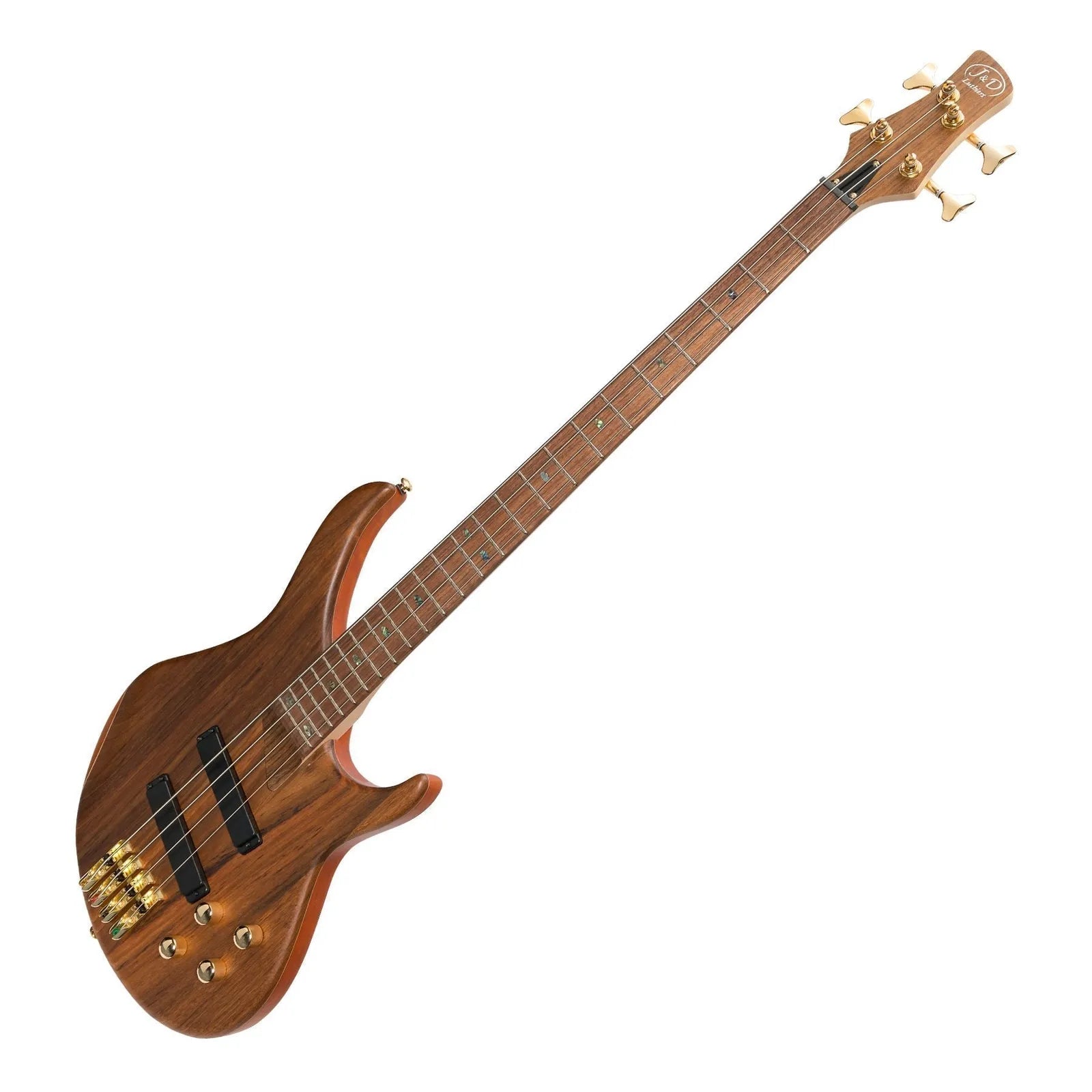 J&D Luthiers 21 Series 4-String Active Electric Bass Guitar Natural Satin JD-2100-OVMAH — view 3