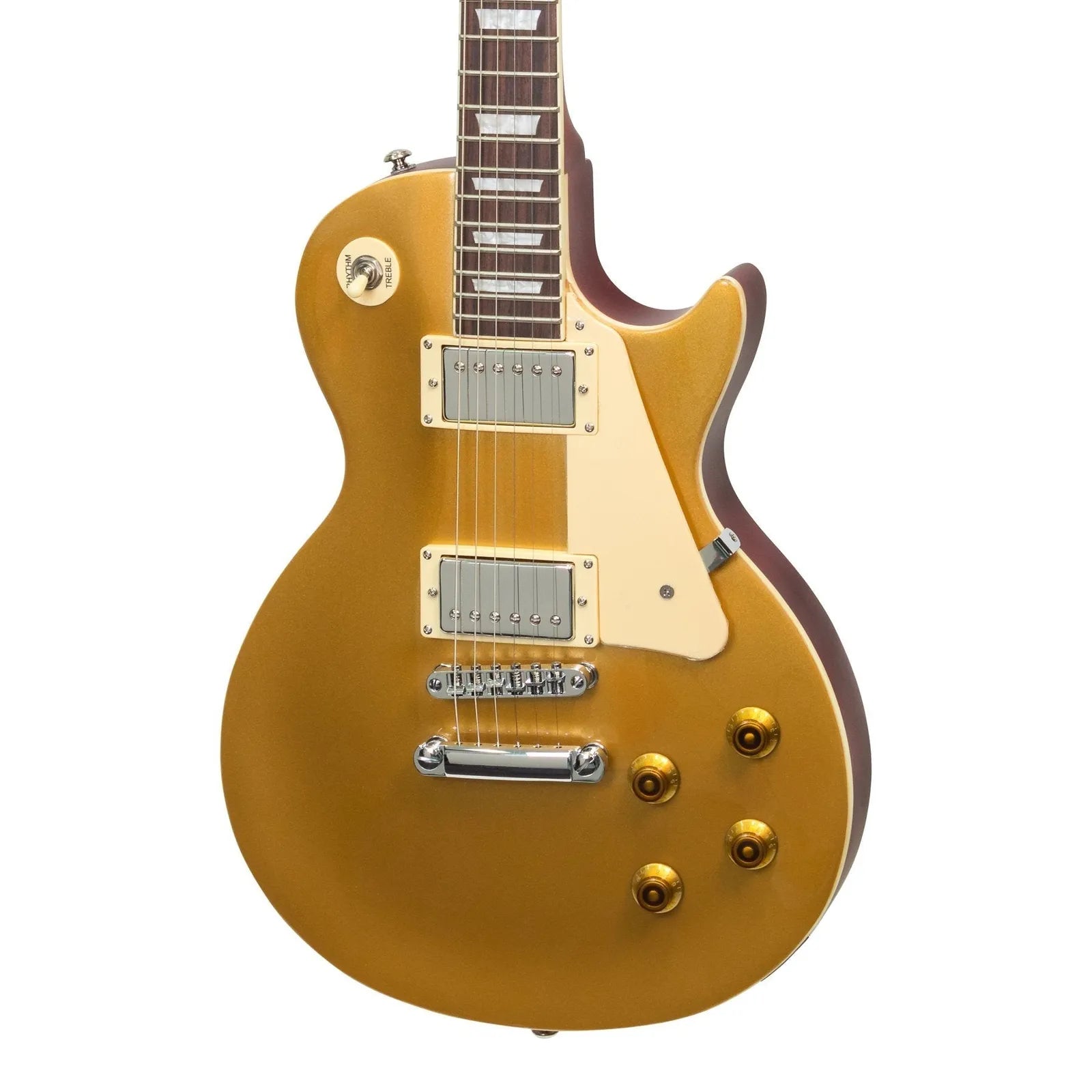 J&D Luthiers JD-DLP-GLD LP-Style Electric Guitar Gold Top with Mahogany Body and Vintage Humbuckers — view 4