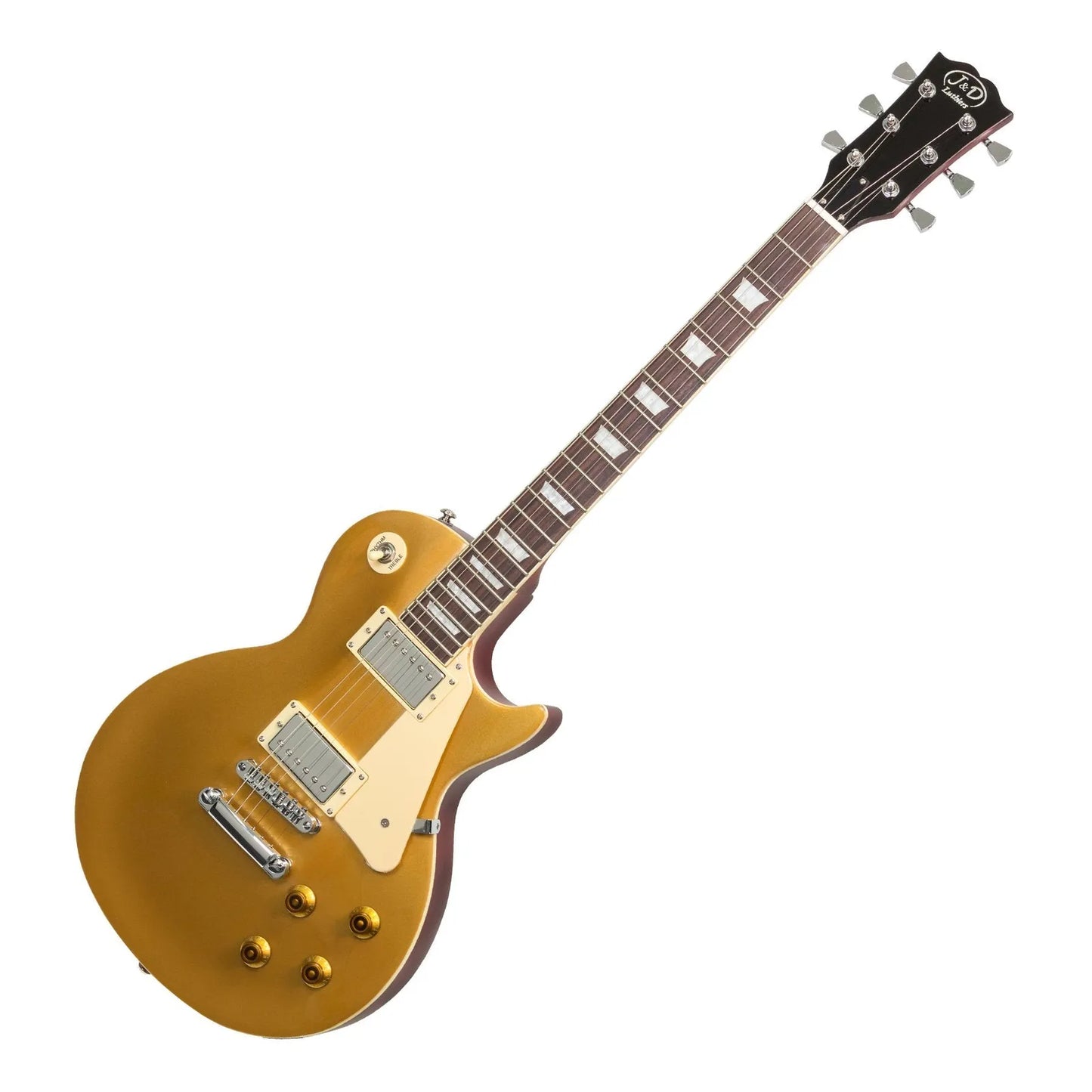 J&D Luthiers JD-DLP-GLD LP-Style Electric Guitar Gold Top with Mahogany Body and Vintage Humbuckers — view 3