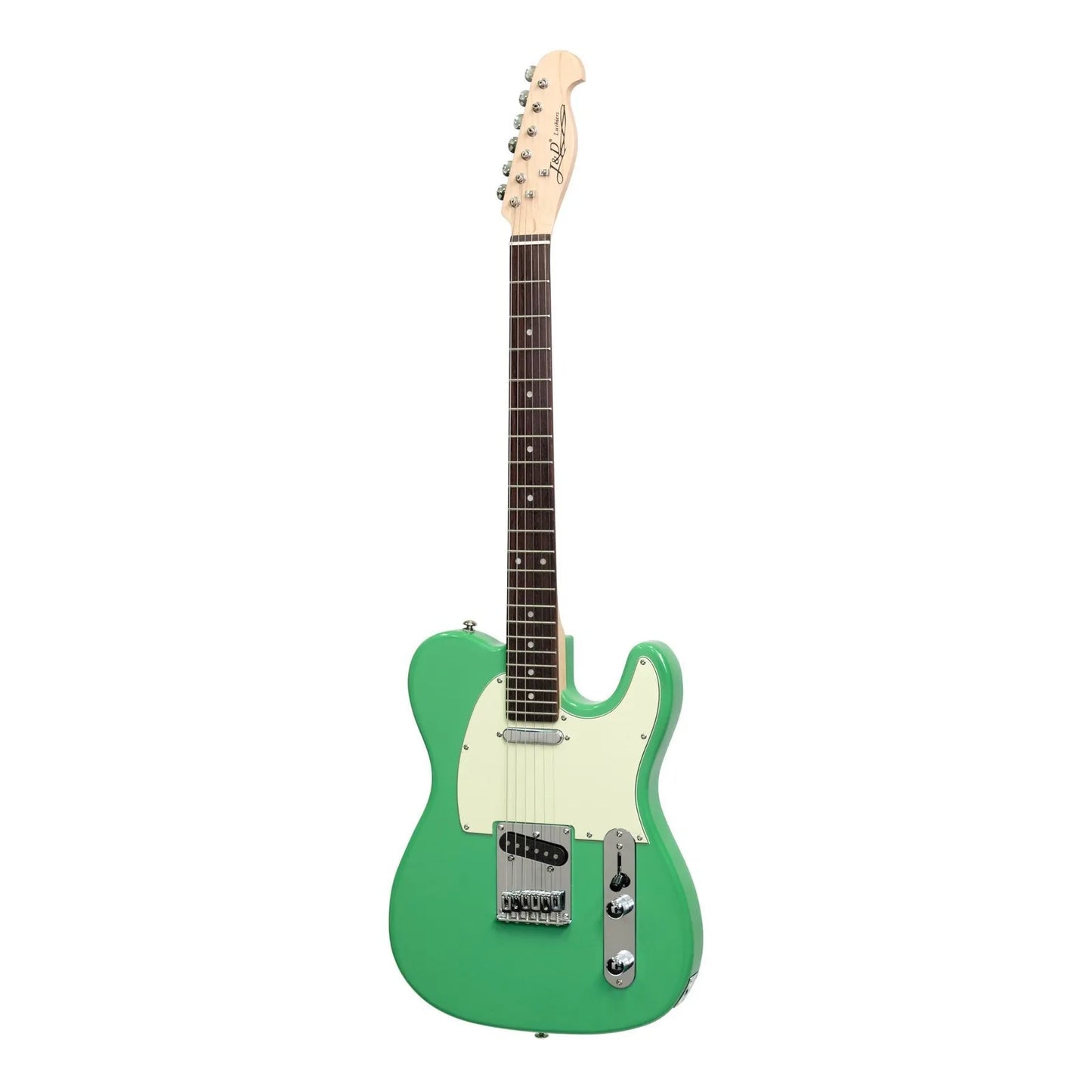J&D Luthiers TE-Style Electric Guitar JD-DTL-SFG Surf Green 6-String Alder Body with Artec Single Coil Pickups