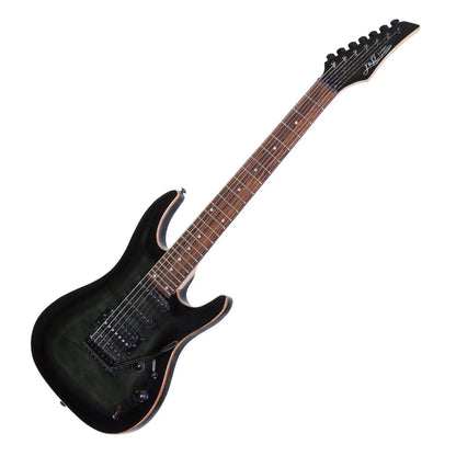 J&D Luthiers JD-IE97-TBK 7-String Contemporary Electric Guitar Transparent Black — view 3