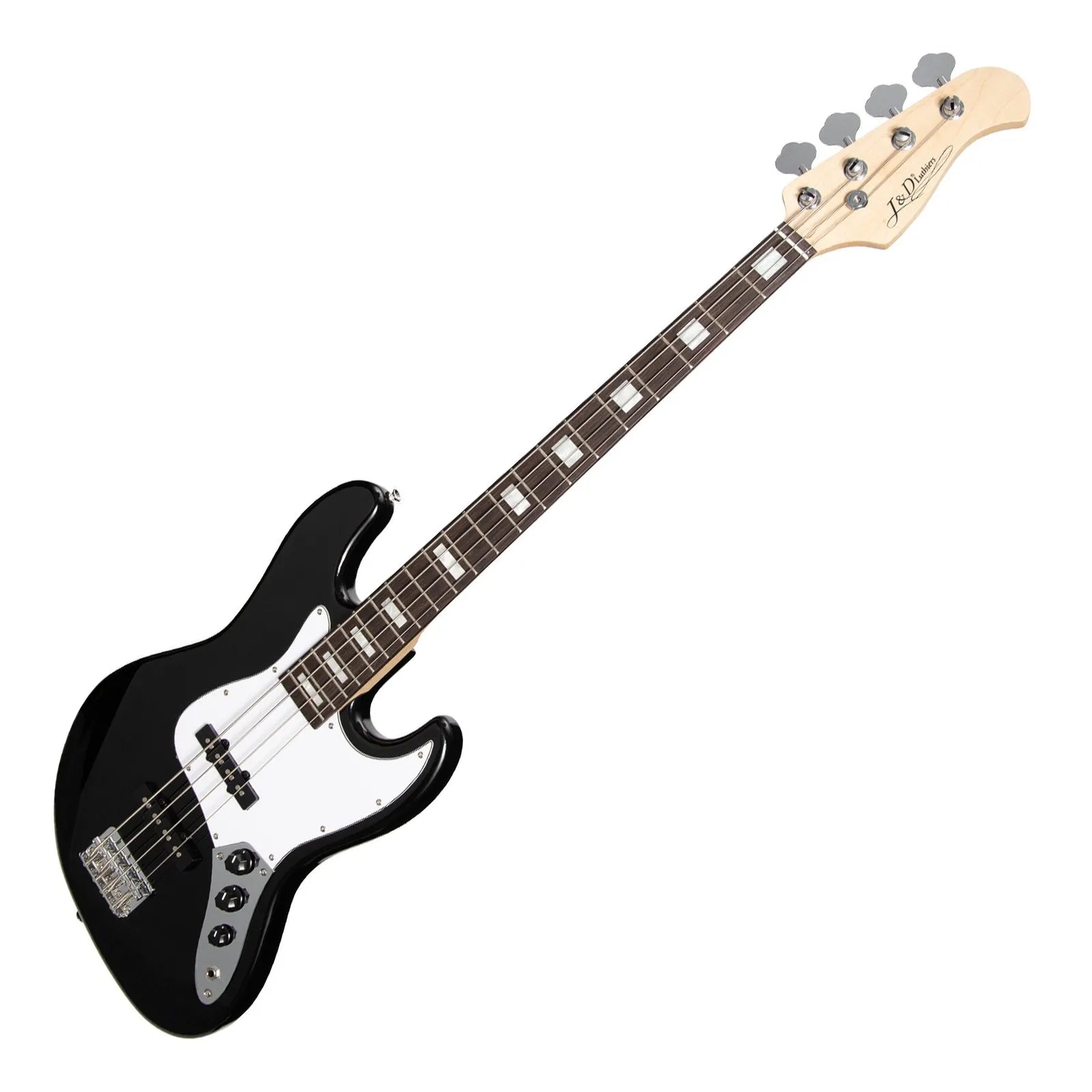 J&D Luthiers 4-String JB-Style Electric Bass Guitar Black JD-JB-BLK — view 3