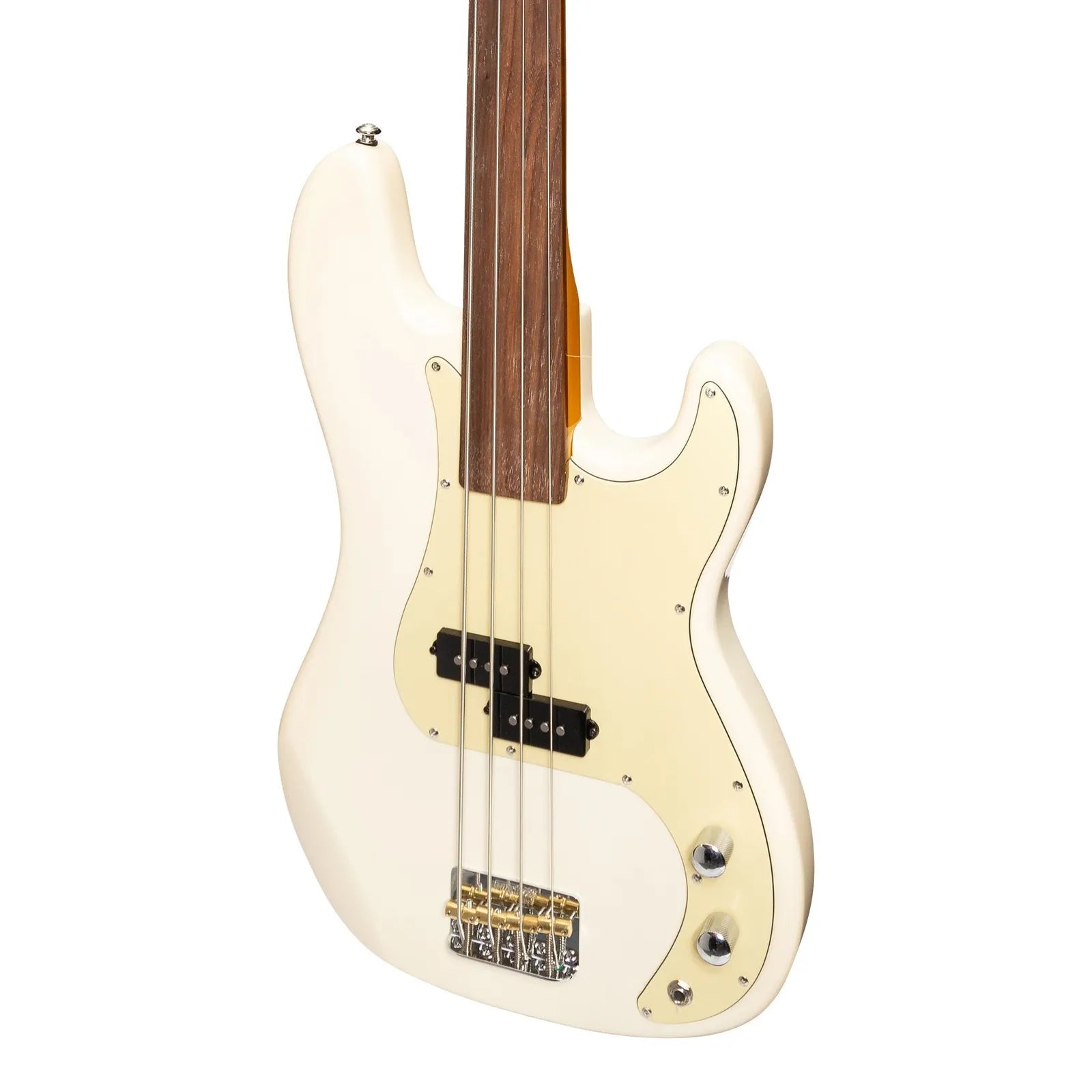 J&D Luthiers JD-PB63F-CRM 4-String PB-Style Fretless Electric Bass Guitar Cream — view 4