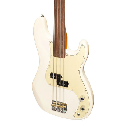 J&D Luthiers JD-PB63F-CRM 4-String PB-Style Fretless Electric Bass Guitar Cream — view 4