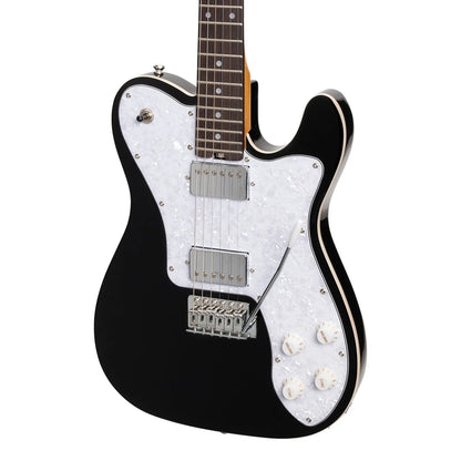 J&D Luthiers Deluxe TE-Style Electric Guitar JD-TL12-BLK Black 6-String 22 Frets with Humbuckers — view 4