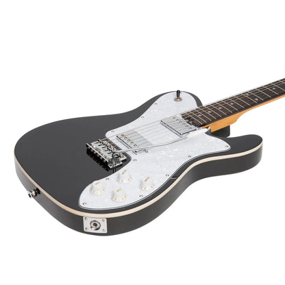 J&D Luthiers Deluxe TE-Style Electric Guitar JD-TL12-BLK Black 6-String 22 Frets with Humbuckers — view 6