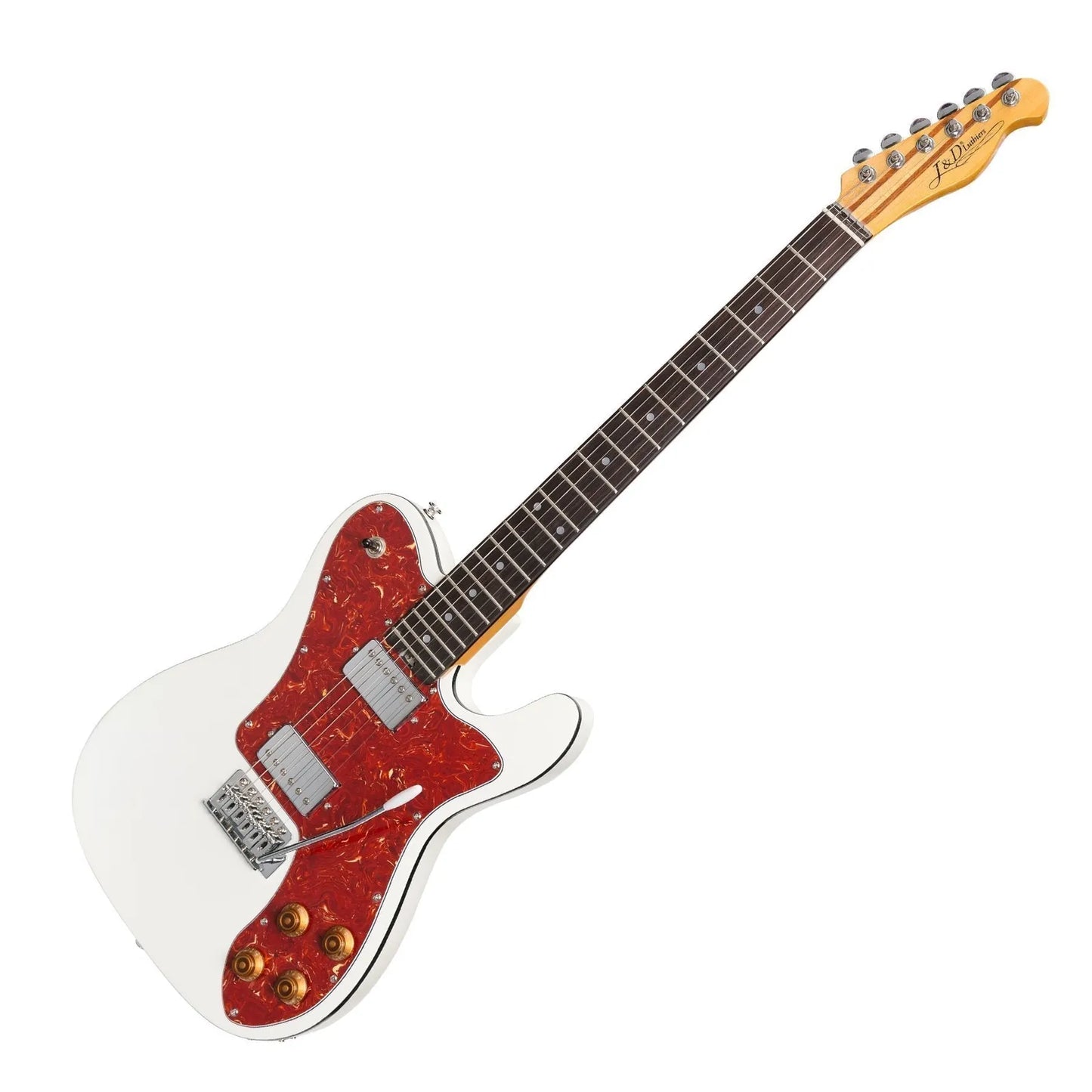 J&D Luthiers Deluxe TE-Style Electric Guitar JD-TL12-WHT White 6-String Solid Basswood — view 3