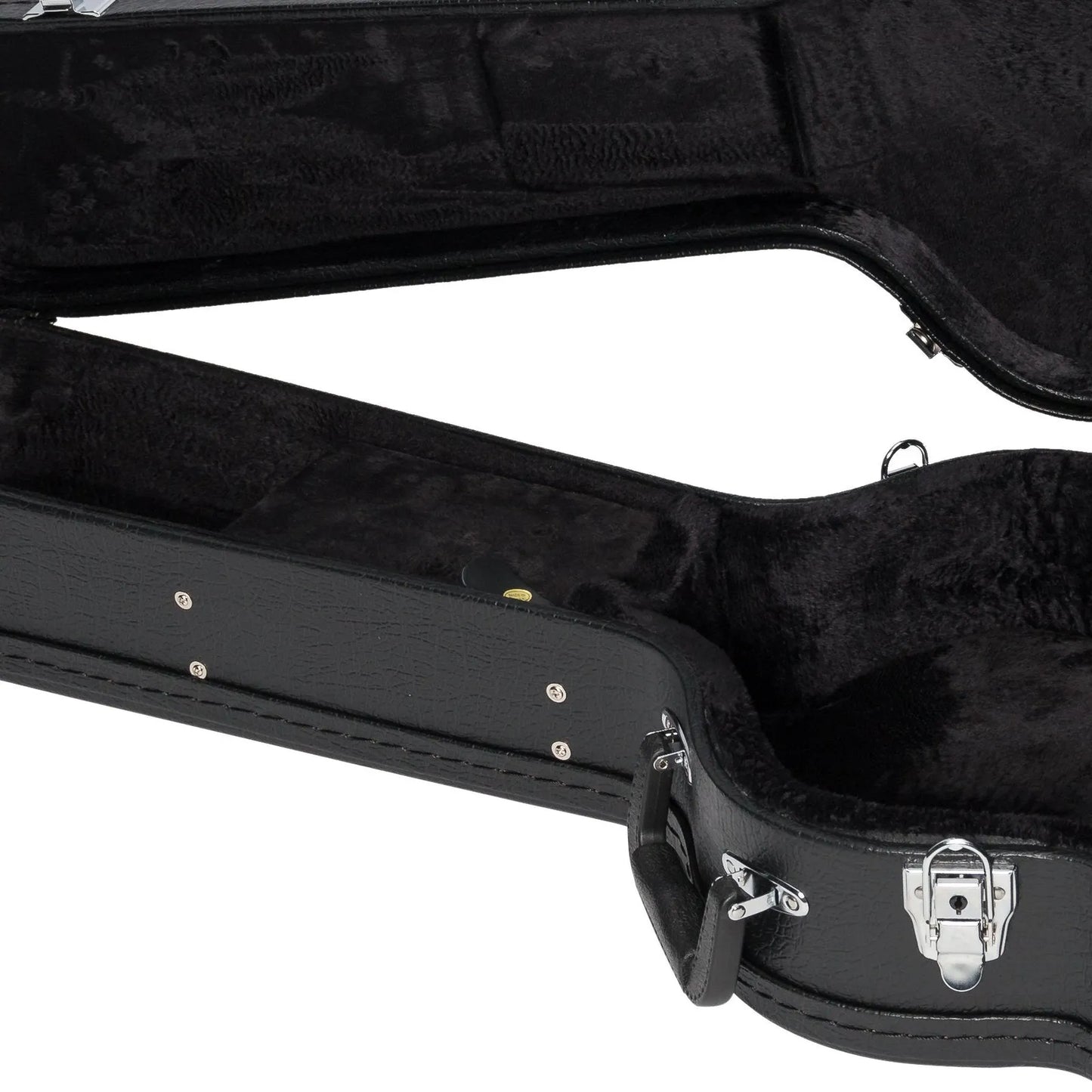 J&D AG20 Deluxe Hard Case for Electric Guitar - Black Vinyl, Heavy Duty Plywood, Padded Interior, Accessories Compartment, Lockable Latch — view 6