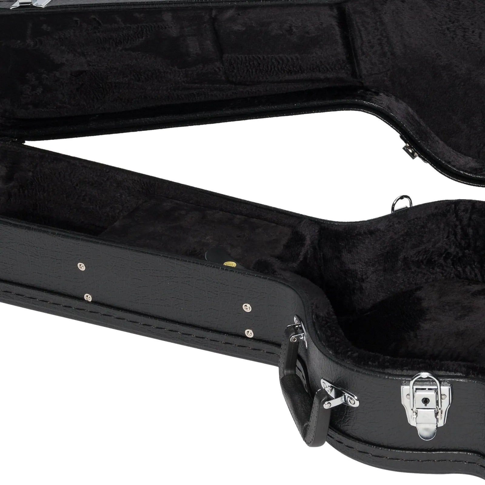 J&D AG20 Deluxe Hard Case for Electric Guitar - Black Vinyl, Heavy Duty Plywood, Padded Interior, Accessories Compartment, Lockable Latch — view 6