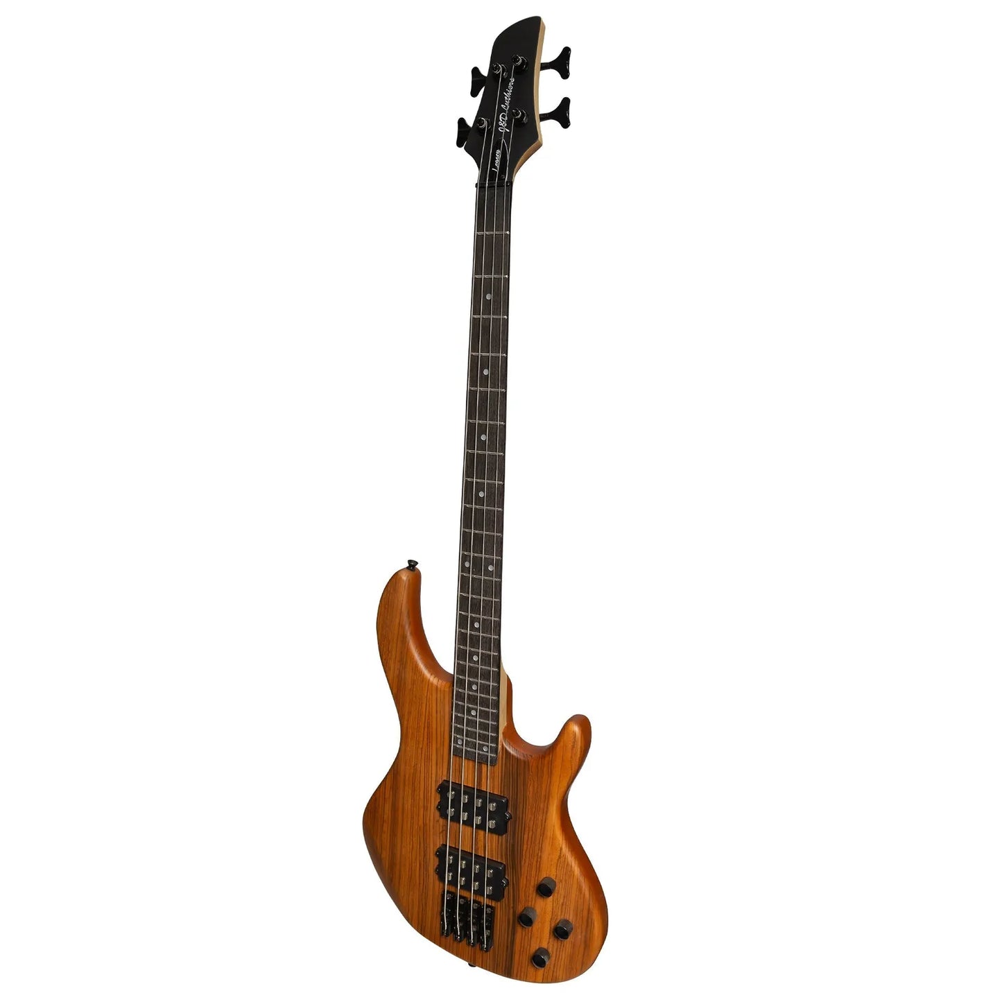 J&D Legacy Series Mahogany & Zebrano T-Style Electric Bass Guitar with Active Pickups