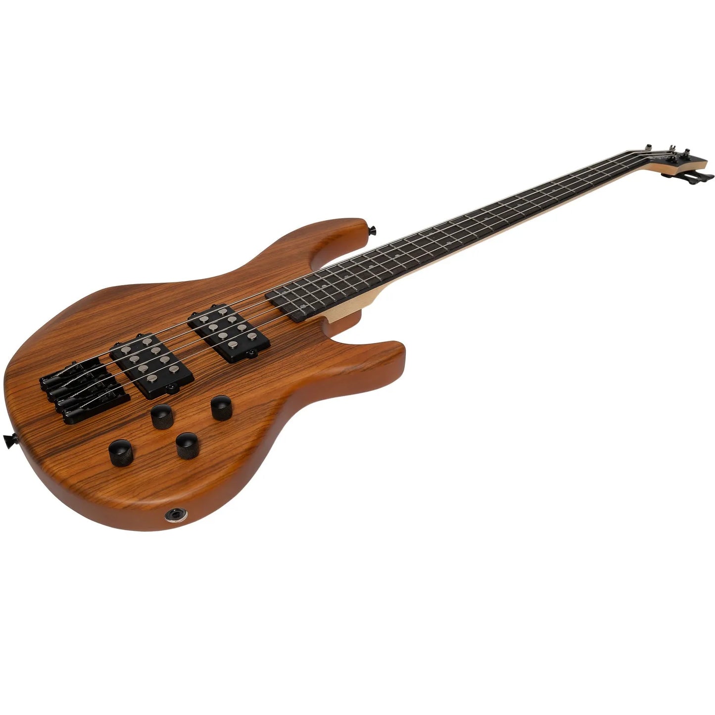 J&D Legacy Series Mahogany & Zebrano T-Style Electric Bass Guitar with Active Pickups — view 3