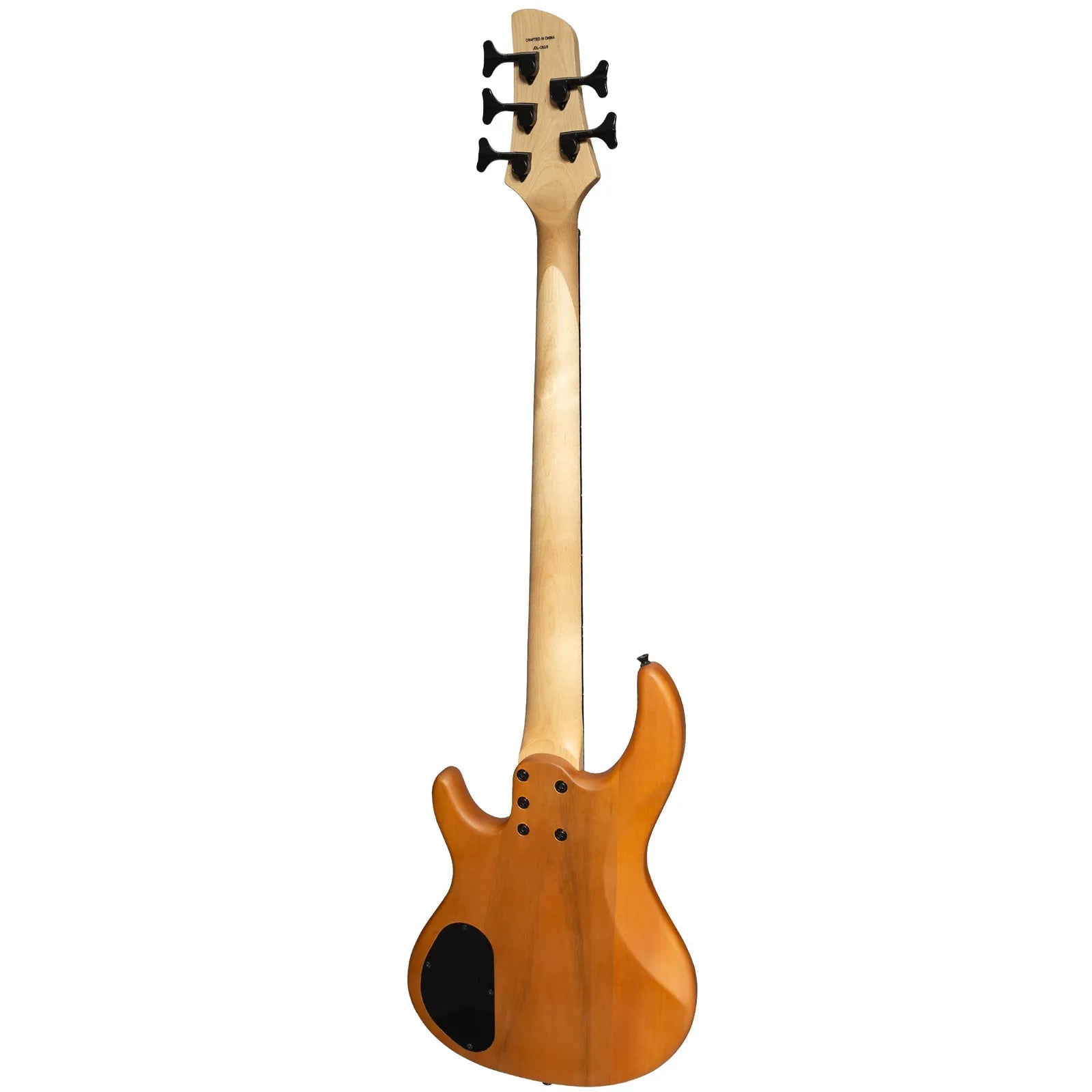 J&D Legacy Series Mahogany & Zebrano T-Style 5 String Electric Bass Guitar with Active Pickups — view 2