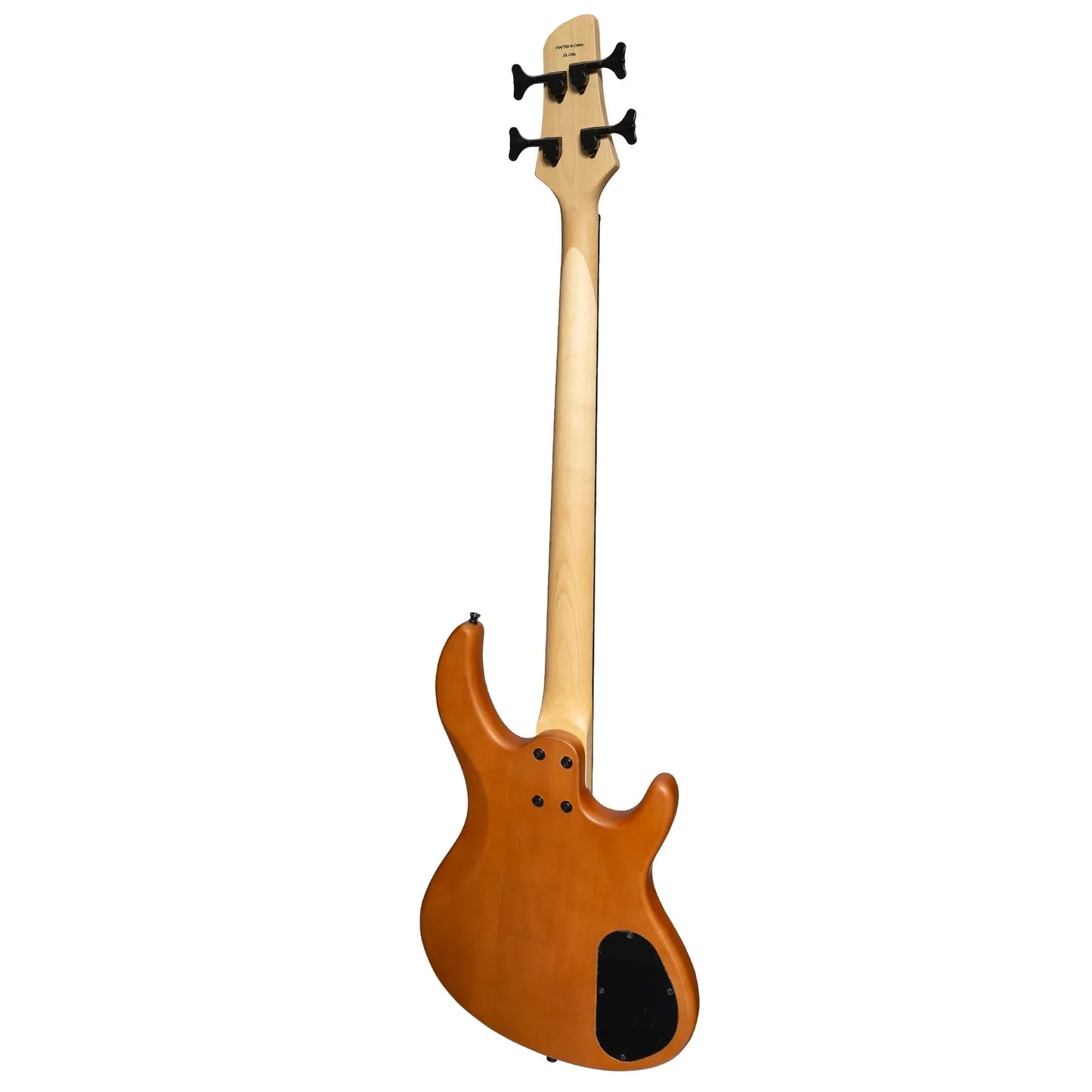 J&D Legacy Series Left Handed 4 String Mahogany & Spalted Maple T-Style Electric Bass Guitar — view 2