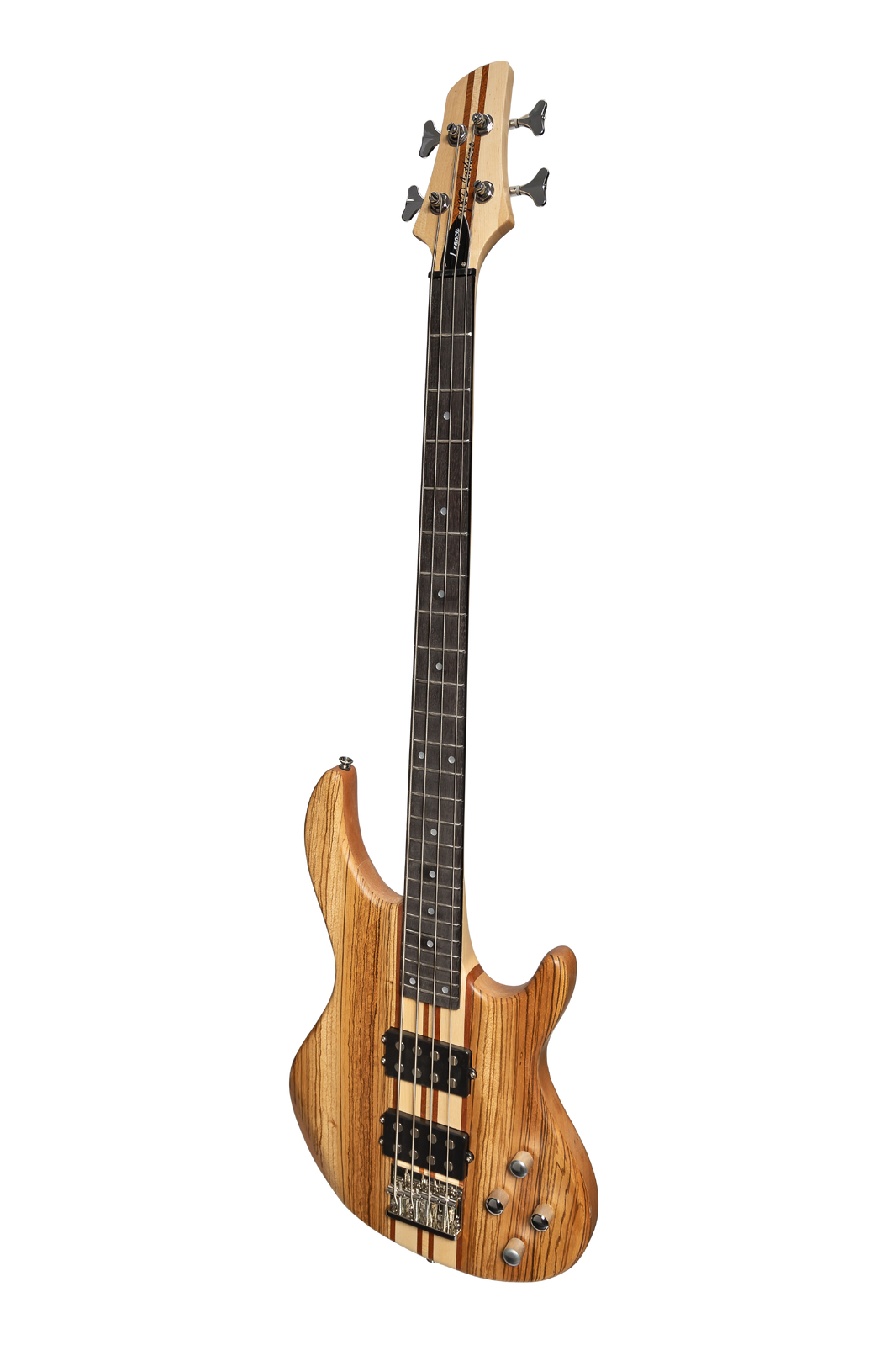 J&D Luthiers 4-String Neck Through Active Electric Bass Guitar - Natural Satin